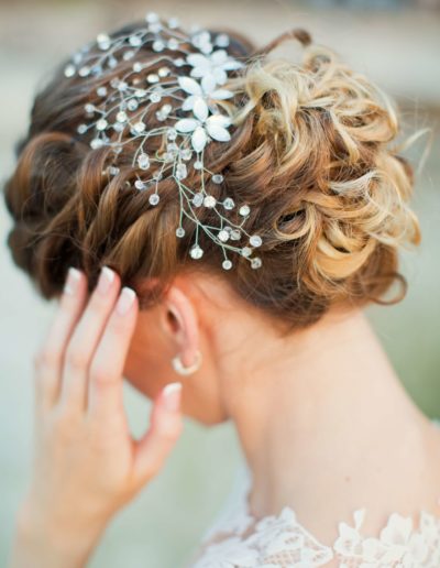 Bride with hair piece