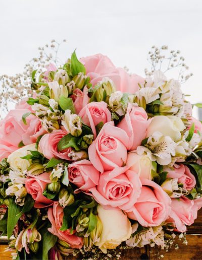 Romantic and Elegant Wedding Bouquet with pink roses