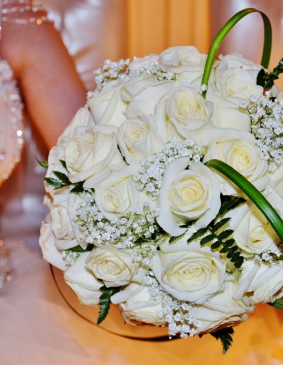 Romantic and Elegant Wedding Bouquet with white roses