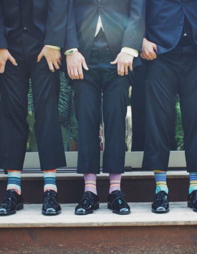 Colourful Socks For Grooms Men with trousers held up
