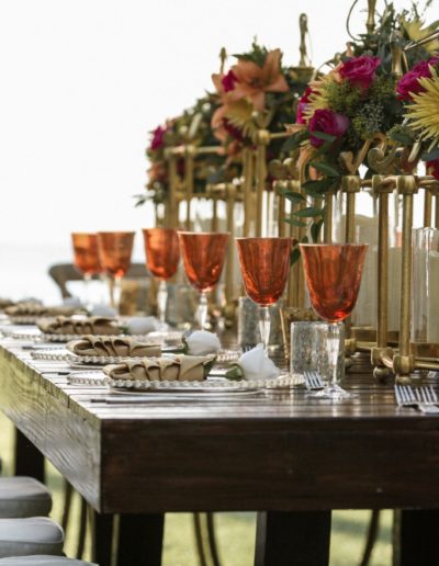Outdoor wedding table setting