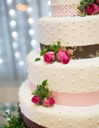 Contemporary and Modern wedding cake on table