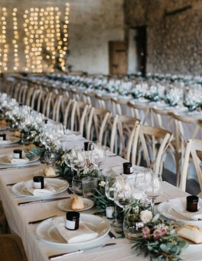Shabby Chic wedding venue table setting