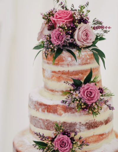 Shabby Chic wedding cake with pink roses