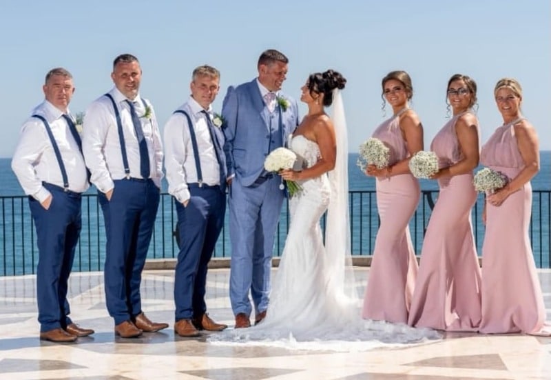 Wedding party on the Balcon de Europa in Nerja
